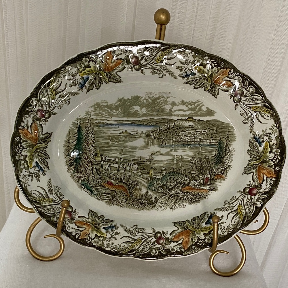 Vtg 70’s Ridgeway of Staffordshire Halifax Heritage Oval Collectors Platter